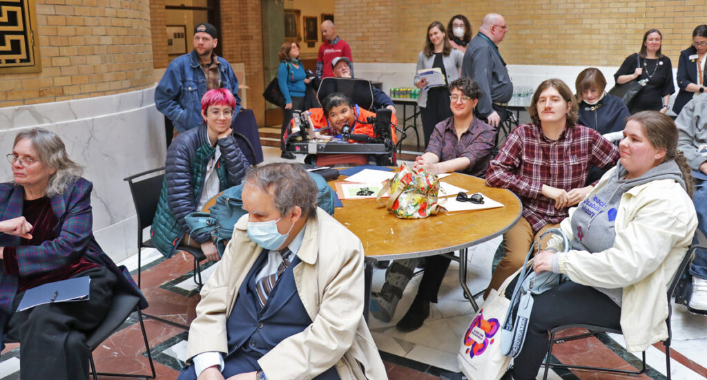 audience at a table
